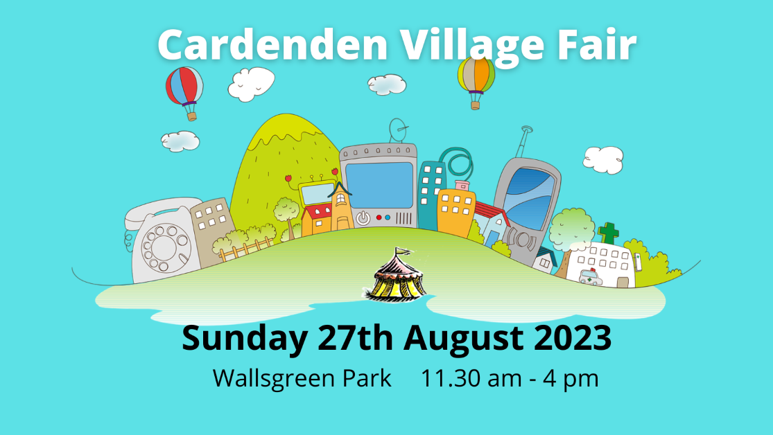 Graphic image showing blue background, mock village vector.