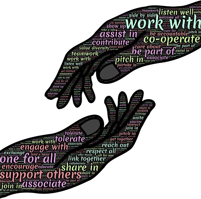 joining hands image with text